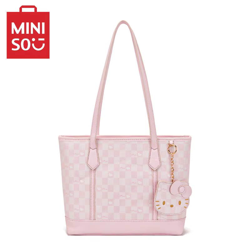 MINISO Hello Kitty Printed Tote Bag Cute Girl Pink Large Capacity Women'S Handbag Commuter Shoulder Bag