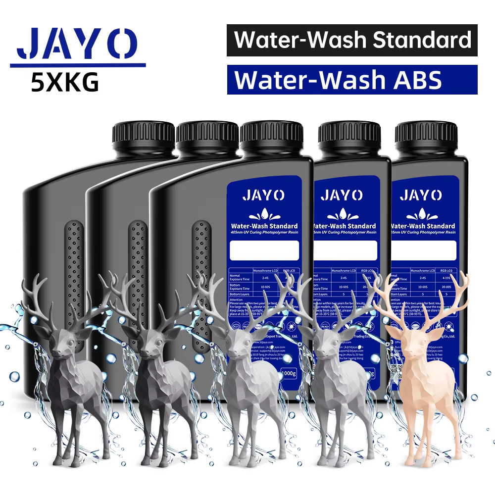 JAYO 5KG ABS-Like/ Water Wash ABS-Like 3D Printer Resin 405nm UV Standard Rapid Photopolymer Resin for LCD/DLP/SLA 3D Printer