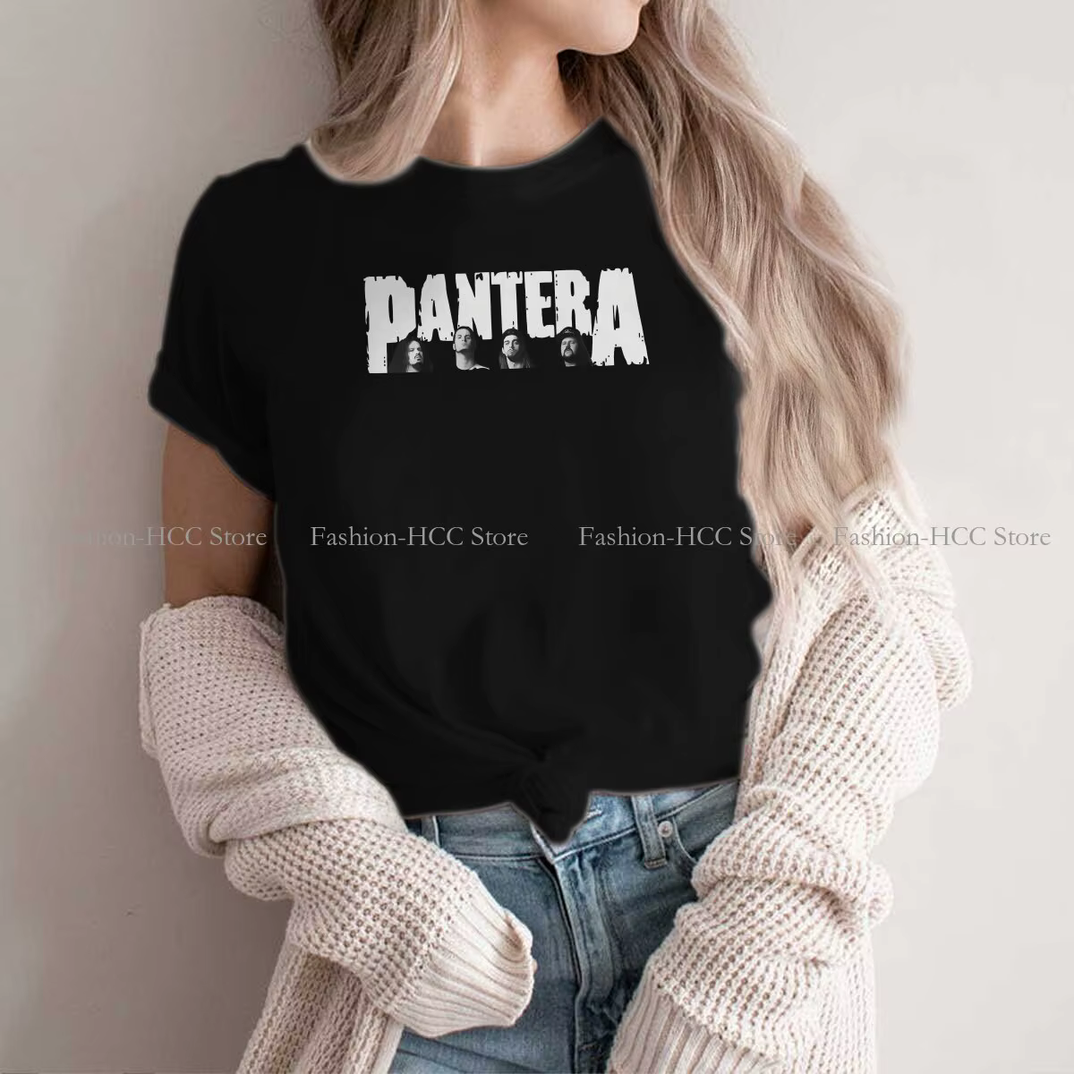 Pantera Hip Hop Polyester TShirt Heavy Metal Style Streetwear Comfortable T Shirt Women Short Sleeve