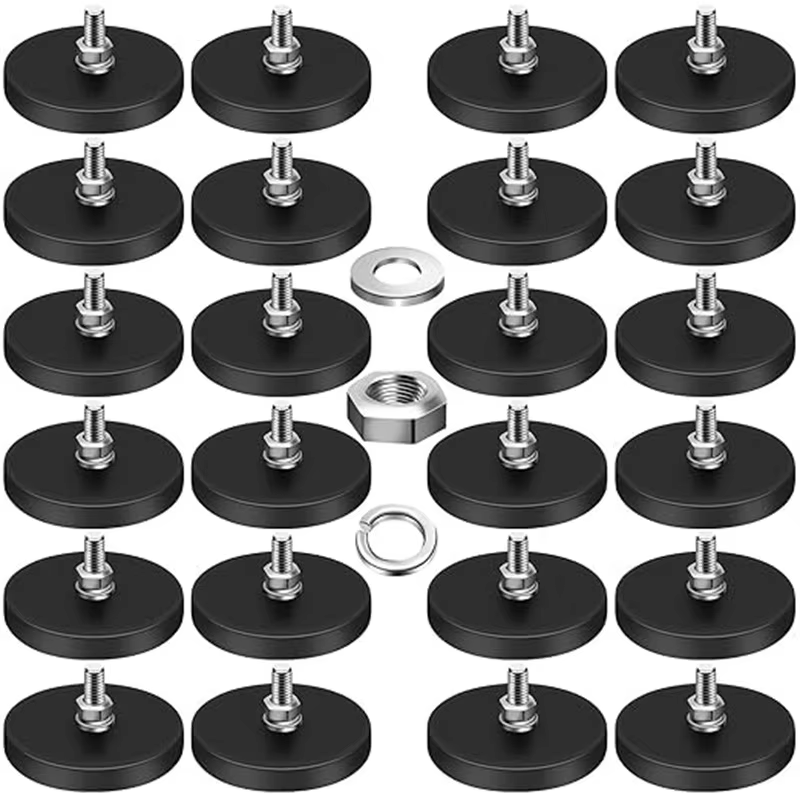 2/4/6PCS Mount Ruber Coated Neodymium, Mounting Neodymium Heavy Duty,Anti-Scratch Neodymium Rubber