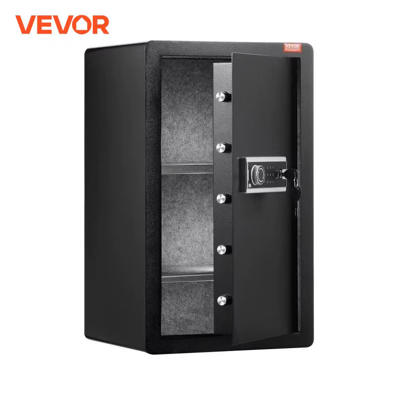 VEVOR Single/Double Door Safe Box with Key Lock Password & Fingerprint Safe Lock Box with Fireproof Bag Key Rack & LED Light