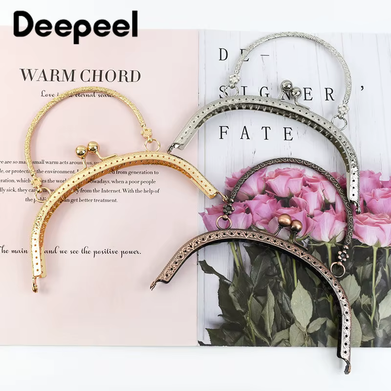 1/2/5Pcs Deepeel 16.5cm Fashion Metal Embossing Handles Purse Handbags Frame Kiss Clasp DIY Sewing Close Hardware Accessories
