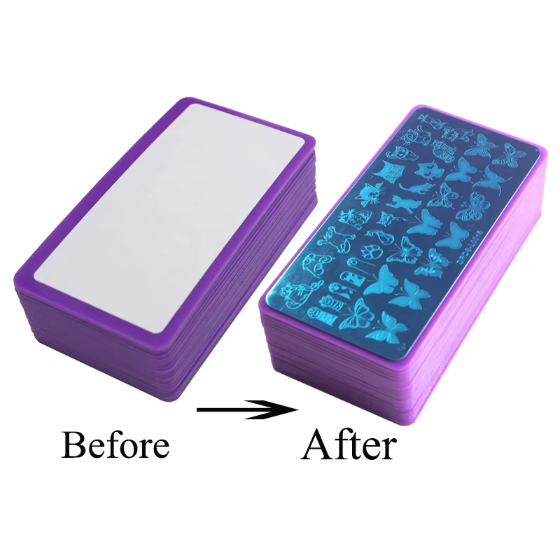 10/20Pcs/Bag Purple/White/Rose Red/PinkBackcover Nail Art Plate Backcover Nail Stamping Plate Plastic Holder For 6*12cm