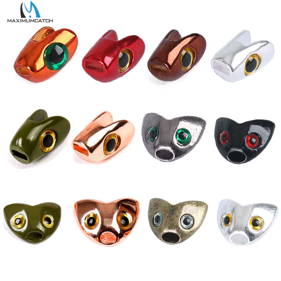 Maximumcatch Tungsten Skulpin Head Fly Fishing Tying Beads Dark green/Copper Fly Tying Materials