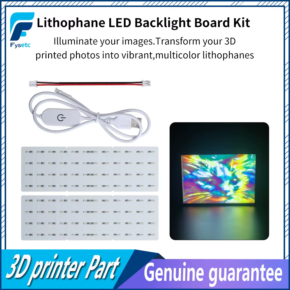 For Bambu Lab Lithophane LED Backlight Board Kit DIY Lithophane Pattern Model For Bambu P1 X1 A1 A1 mini 3D Printers