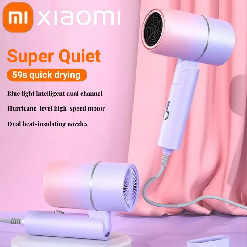 Xiaomi Mini Portable Folding Hairdryer With Carrying Bag Hot Air Anion Hair Care For Home Travel Hair Dryer Dormitory Blow Drier