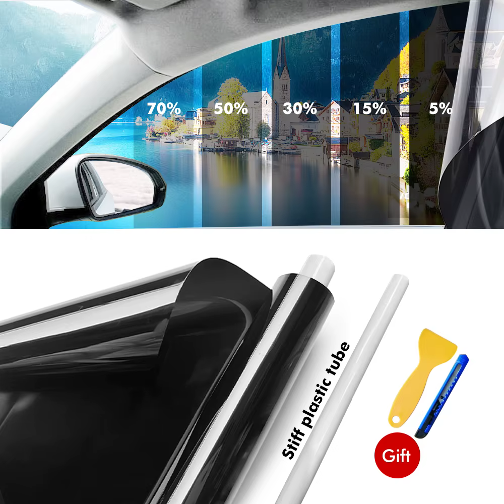 300cmx50cm Black Car VLT Window Foils Tint Film  Auto Home Decorate Window Glass Film Solar UV Protector Window Sticker Films