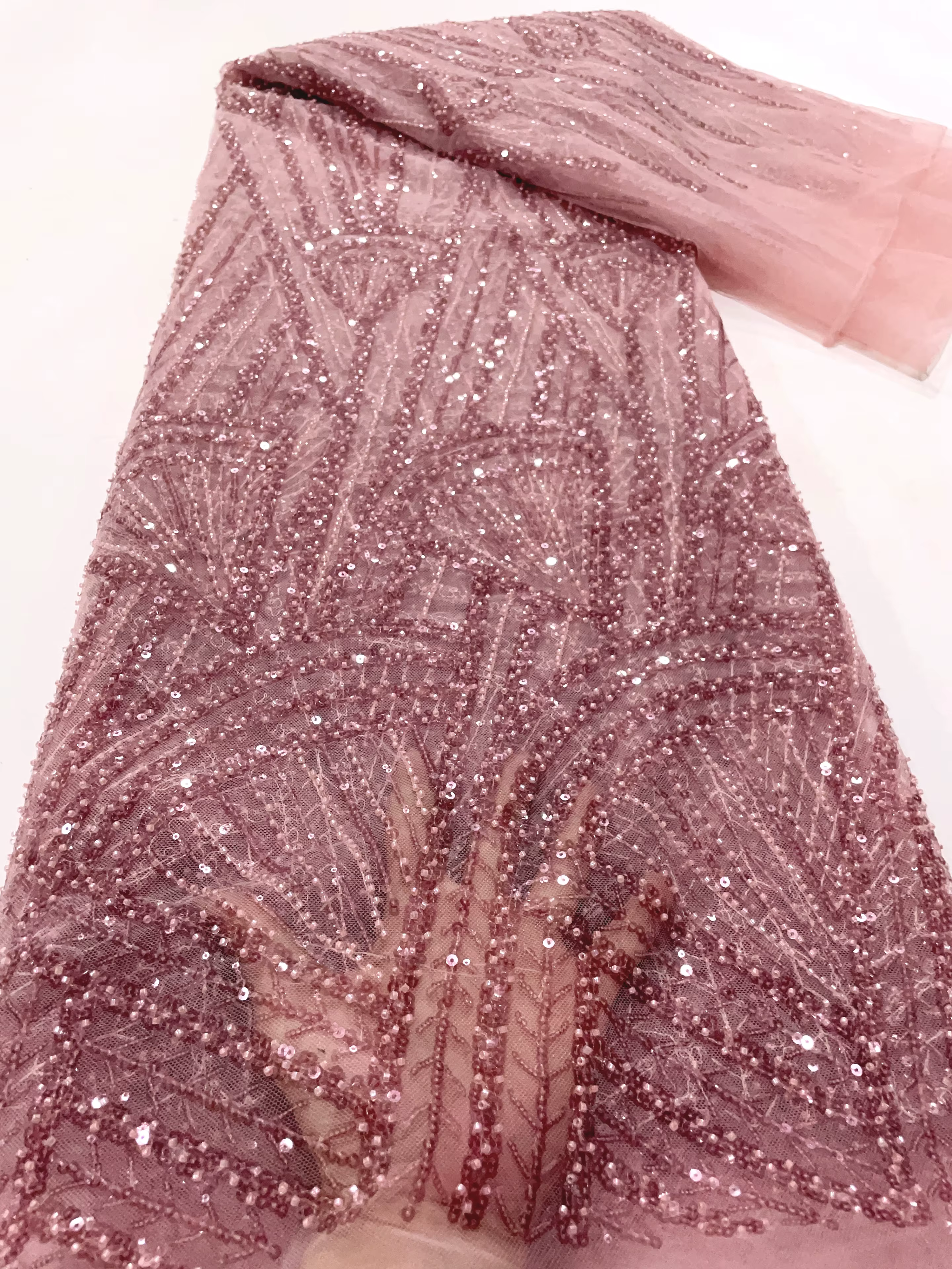 African Lace Fabric 5 Yards Latest Nigerian Laces Fabric High Quality Embroidered Net Fabric Mesh Lace 2024 French Sequins Lace