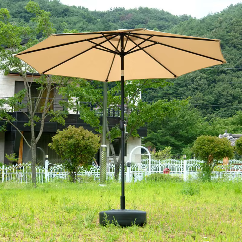 Semi Automatic parasol 2.7M portable Beach garden terrace fishing camping angle adjustable water tall