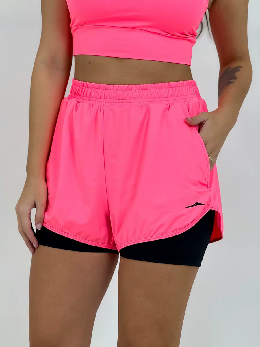 Women's Double Shorts Beach Sport NEONCOLORS-Pink Neon