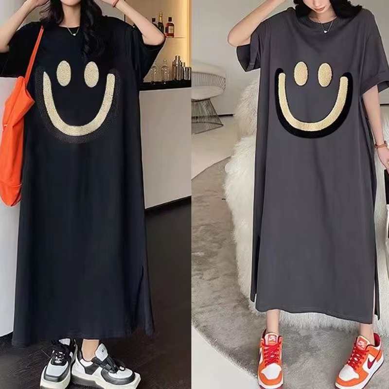 Pass Time cool one-piece pajamas big size loose long full mm maternity pajama home wear women OP1758