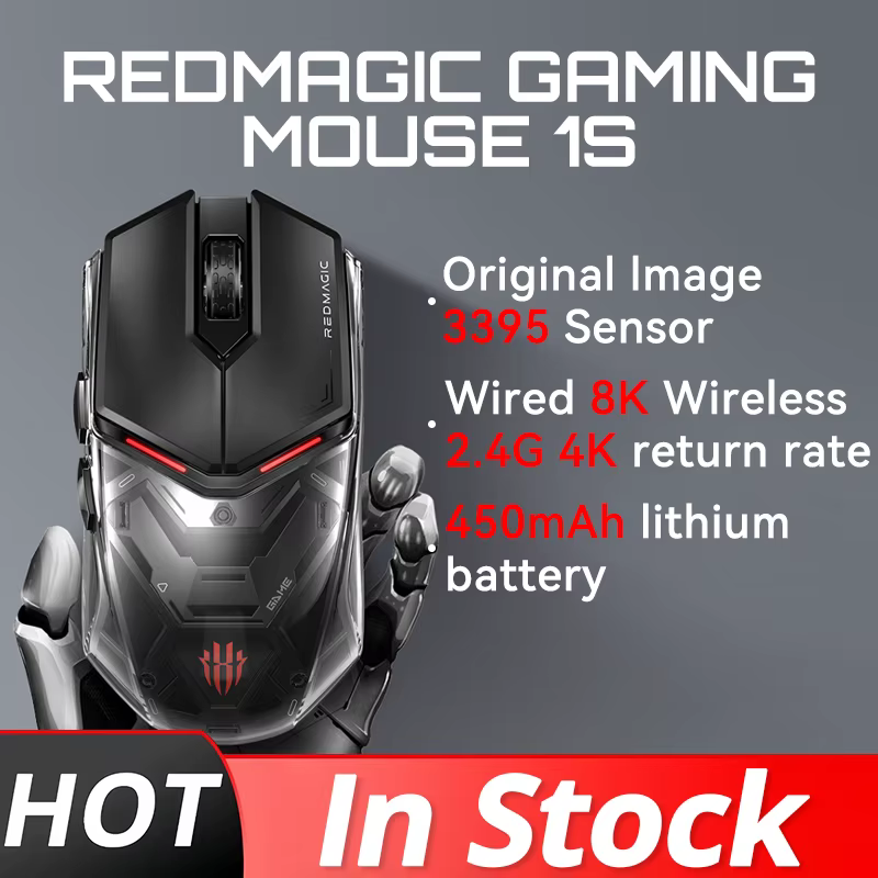 Original Redmagic Gaming Mouse 1S PixArt PAW3395 Sensor Tri-mode Connectivity GM8.0 Black Mamba Micro Switch 450mAh Battery life