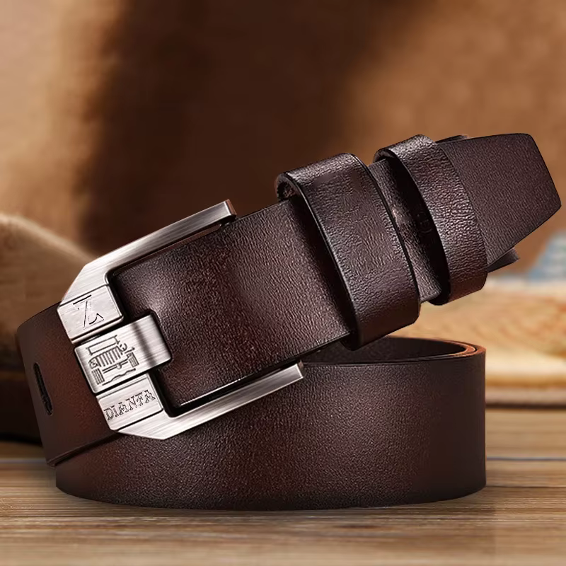 Premium Mens Genuine Leather Belt - Durable & Versatile for Work or Business - Stylish Everyday Accessory