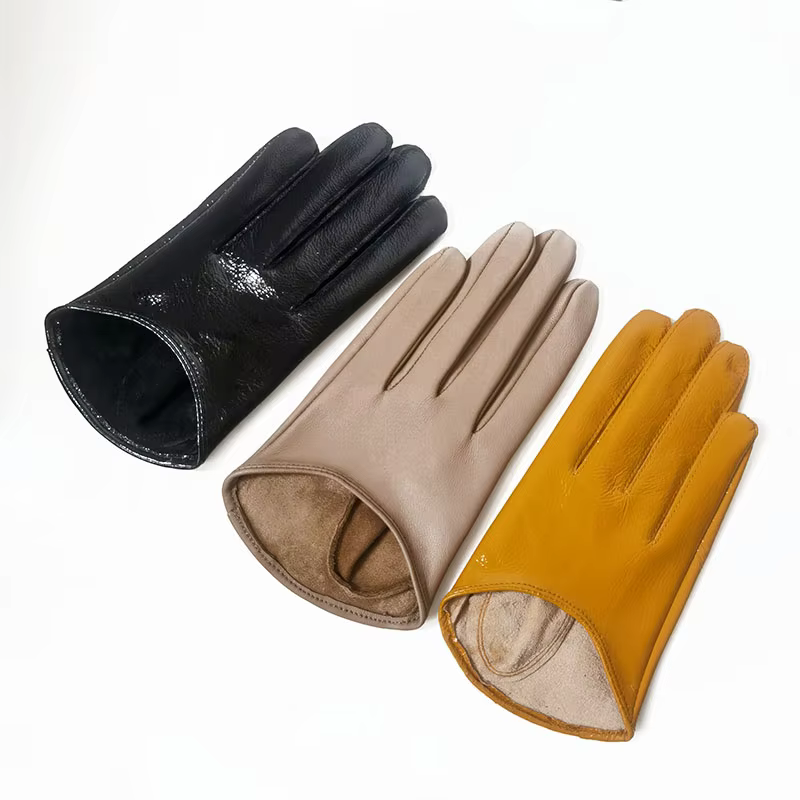 2024 Half Palm Glove Street Fashion Driving Gloves Genuine Real Goat Leather Gloves Women Fashion Short Mittens G621