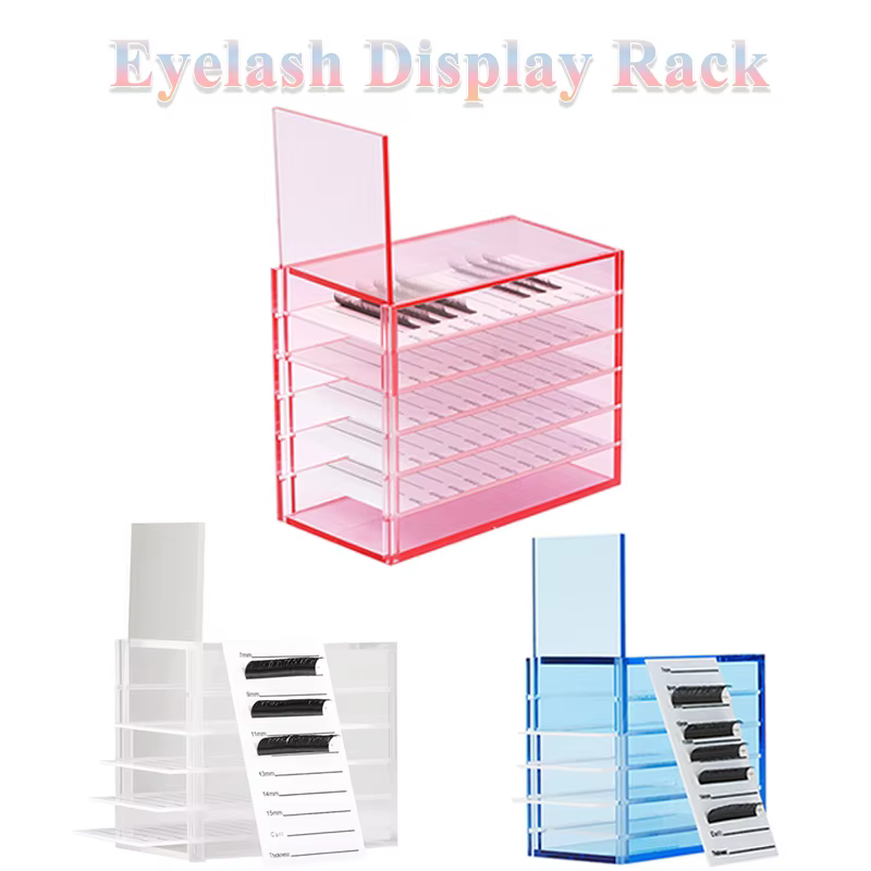 Eyelash Display Rack 5 Layers Acrylic Pallet Lash Holder False Eyelashes Storage Box Eyelash Extensions Makeup Tools Supplies