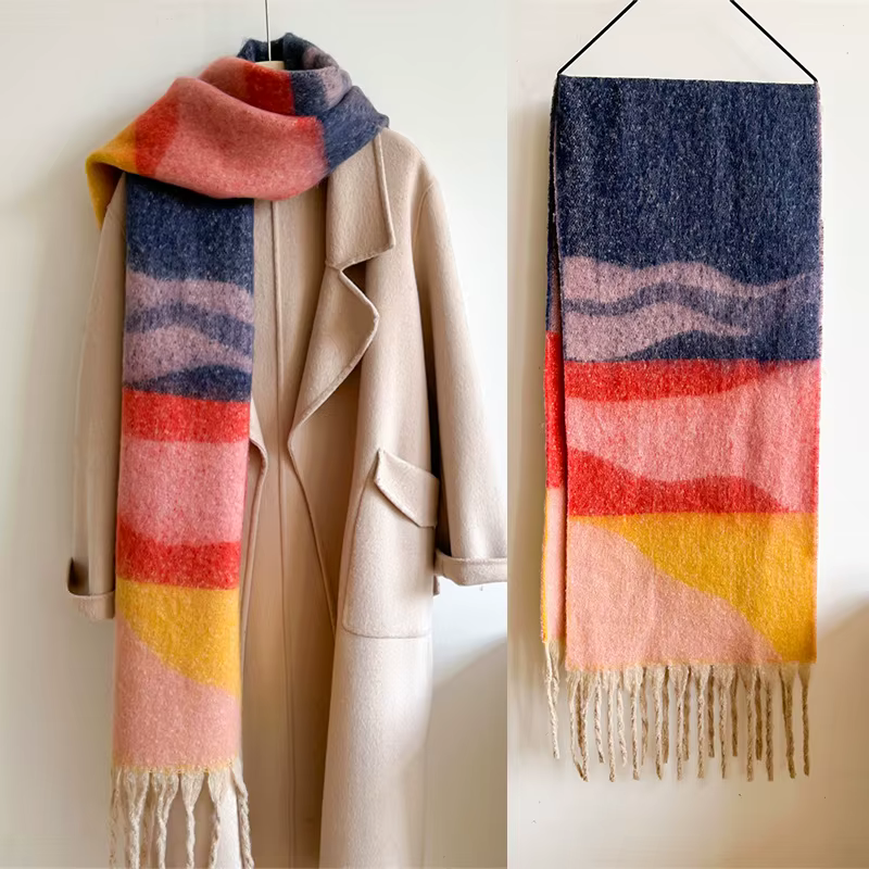 2024NEW Luxury Brand Women Simple Solid Cashmere Scarf Fashion Universal Winter Warm Shawl Pashmina Tassel Blanket Scarves