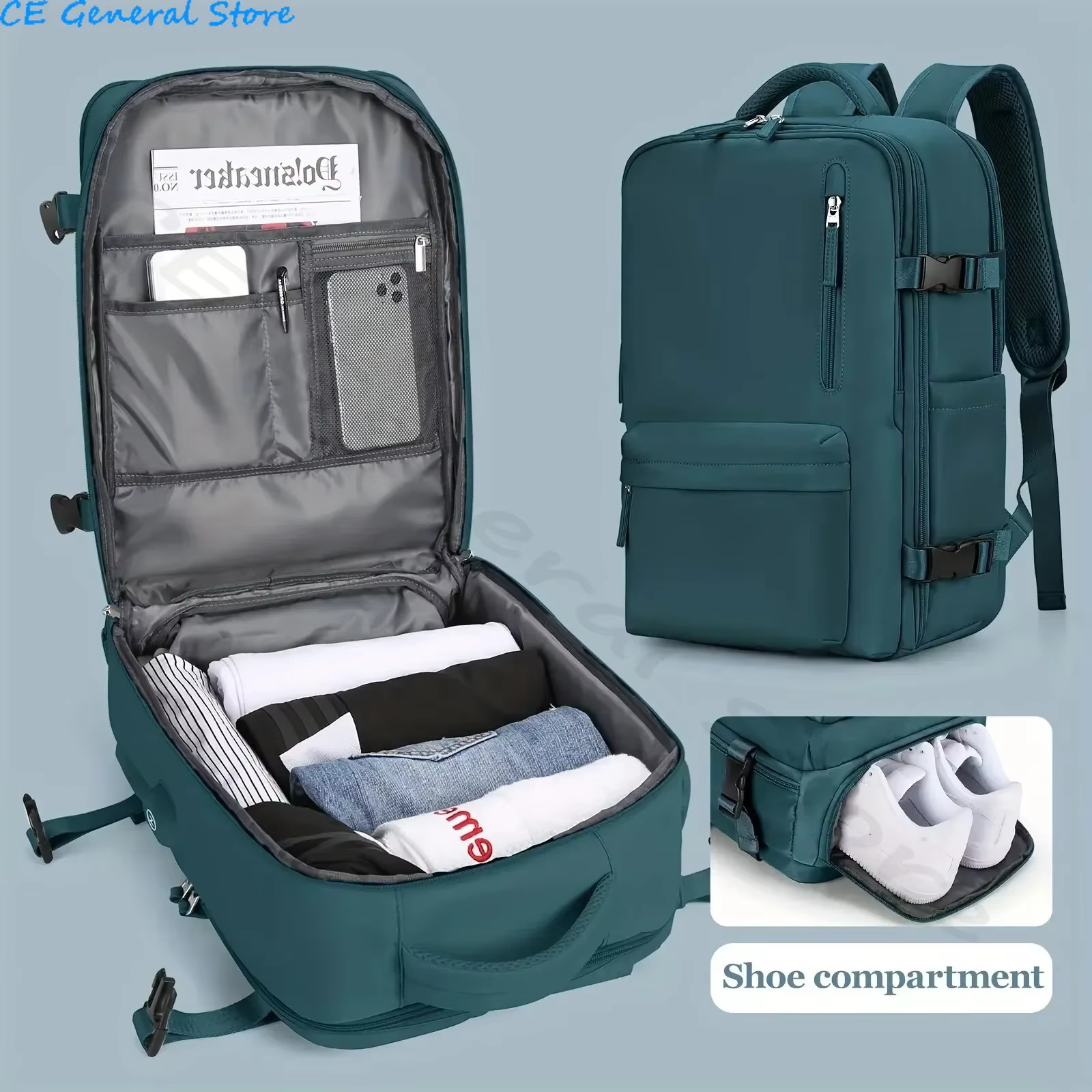 Travel Backpack USB Charging Carry On Personal Item Bag for Flight Approved Hand Luggage Suitcase Waterproof Backpack