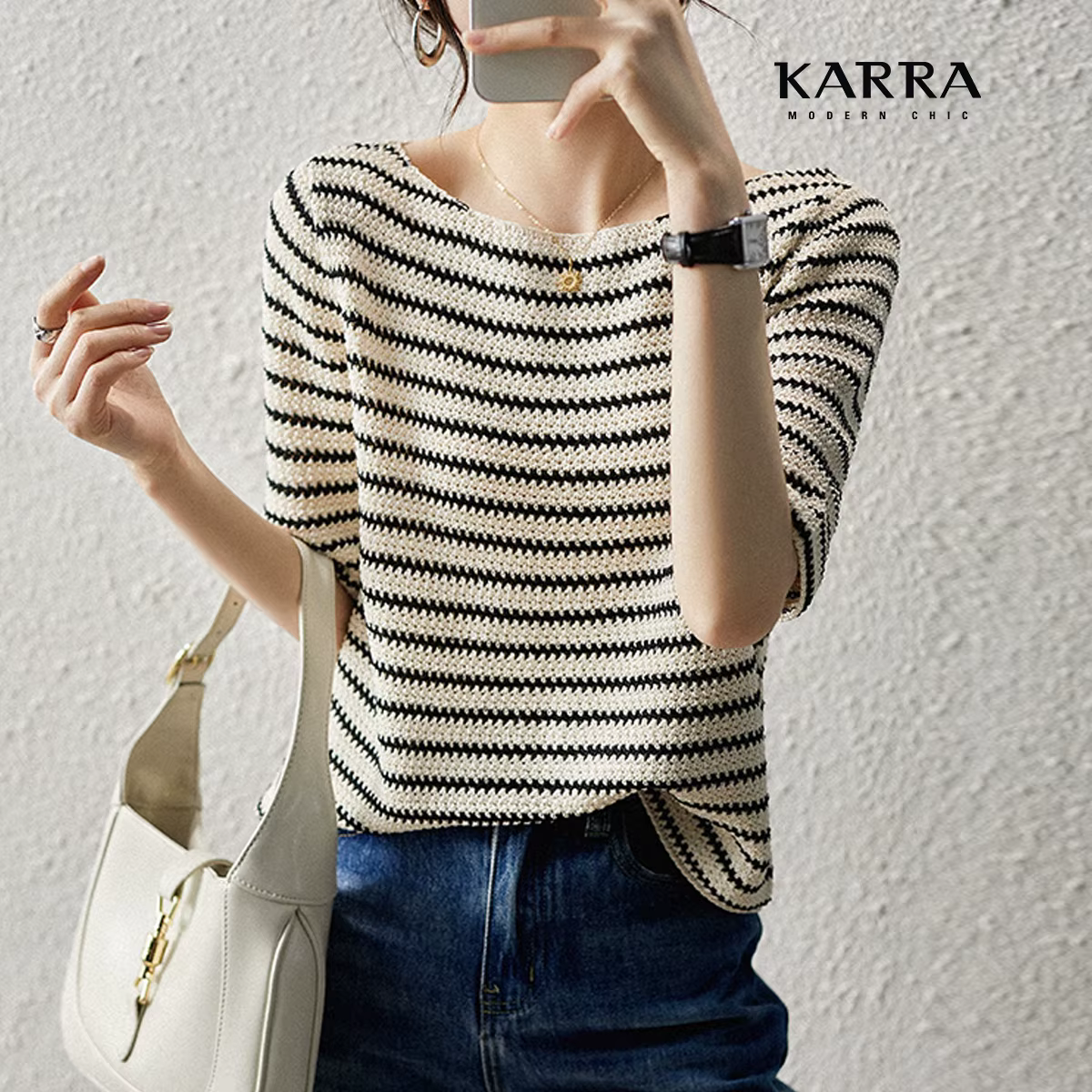 KARRA boat neck-life nits _ KB3SKN052C
