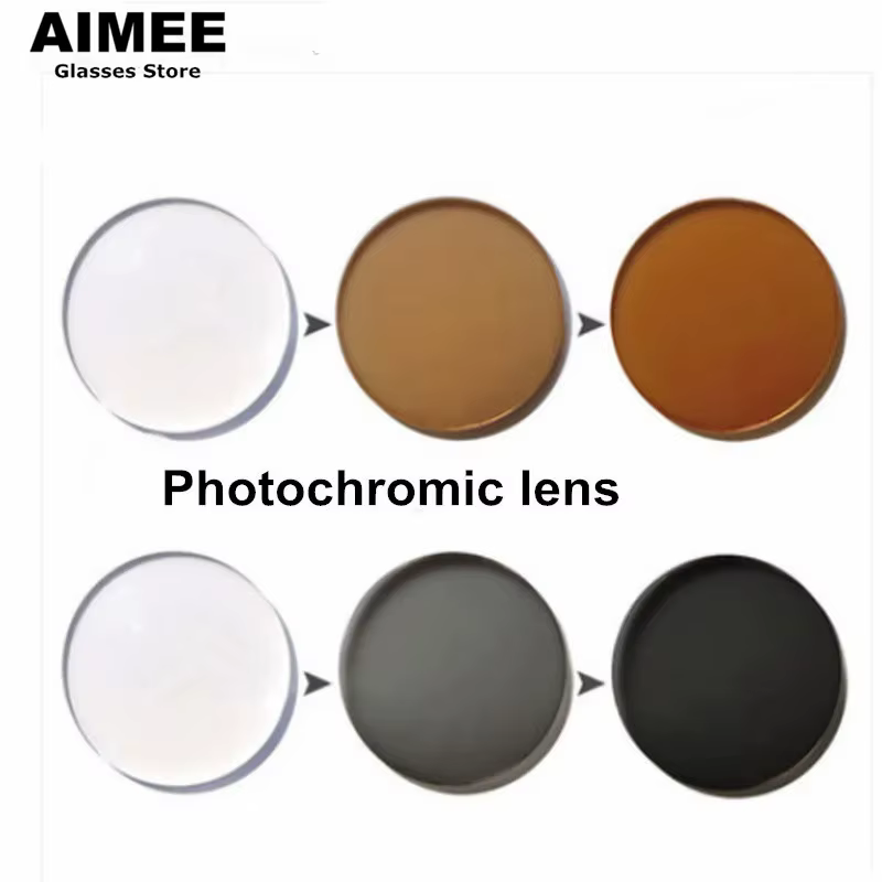 4 Times Hardness MR-8 Photochromic Lenses 1.56 1.61 1.67 Index Driving Chameleon Lens Change Color Under Sun Day Driver Eyewear