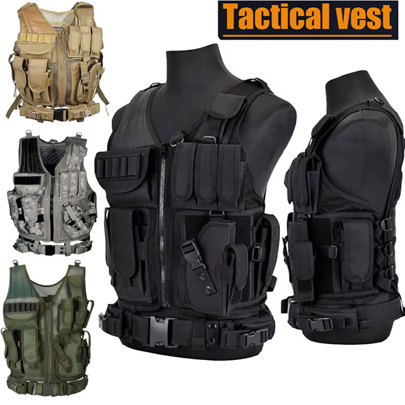 Multi-Pocket Swat Army Tactical Vest Jungle Combat Body Armor Vests Security Hunting Outdoor CS Game Airsoft Training Jacket