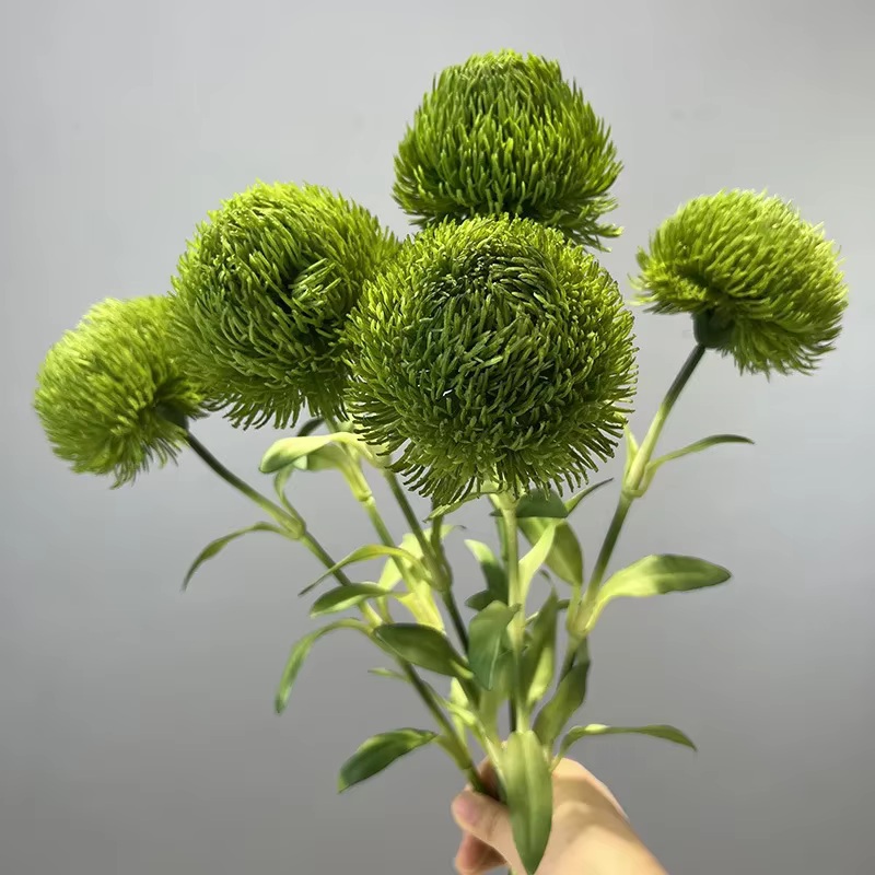 Modern Home Decor Simulation Plants Soft Glue Caryophyllum Hairball Artificial Green Plant Bedroom Decoration Caryophyllums