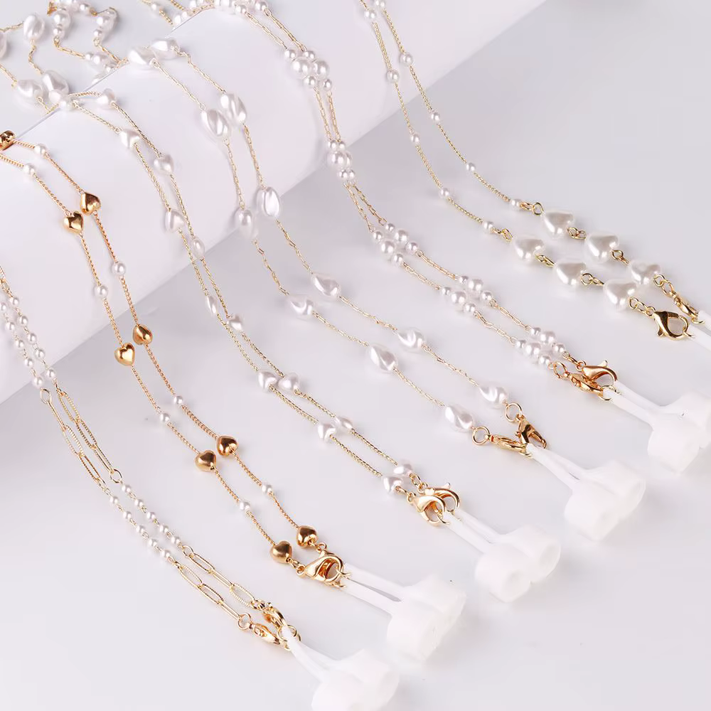 Pearl Glasses Chain Eyeglasses Holder Strap Spectacles Eyewear Beaded Chain Cord Lanyard Sunglasses Hanging Rope Accessories