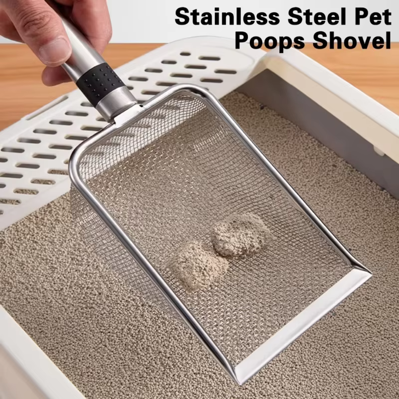 Metal Aluminum Alloy Cat Litter scoop, stainless steel durable handle, pet poop shovel, pet