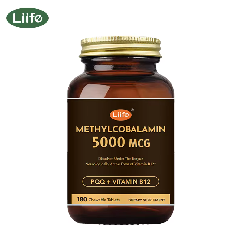 Liife B-12 Methylcobalamin 5000mcg: Gluten-Free, Fast-Dissolving Sublingual Tabs for Energy and Brain Health,Made in USA