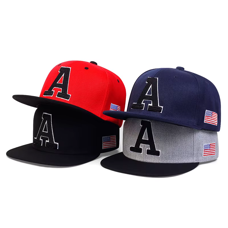 1piece Unisex Letter A Embroidered USA Flag Patch Hip-hop Hats Outdoor Adjustable Casual Baseball Caps Sunscreen Hat