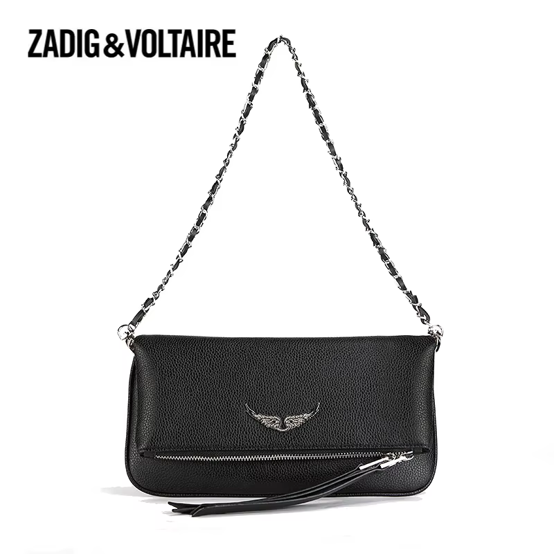 ZADIG & VOLTAIRE Crossbody ZV Bag Designer Women Wings Classic Bag Vintage Black Rocky Studded Shoulder Crossbody Rock Mat Scale