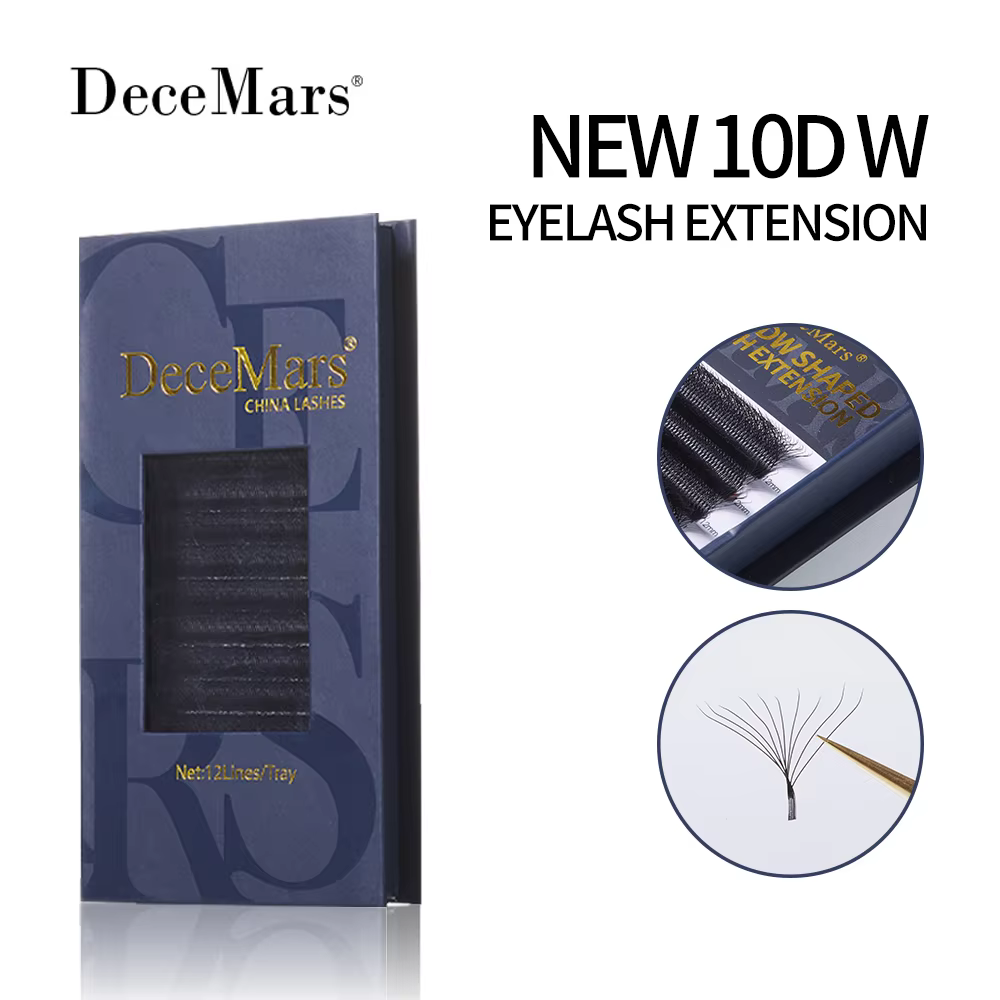 DeceMars New 10D - W Shaped Eyelash Extension (12 Lines/Tray)