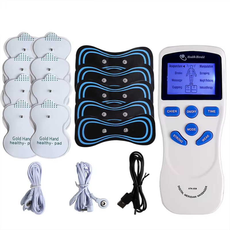 Dual Channel Massager Tens Machine Back Neck Pain Relief Electrode Massage Machine  Muscle Fitness Relaxing 8 Modes