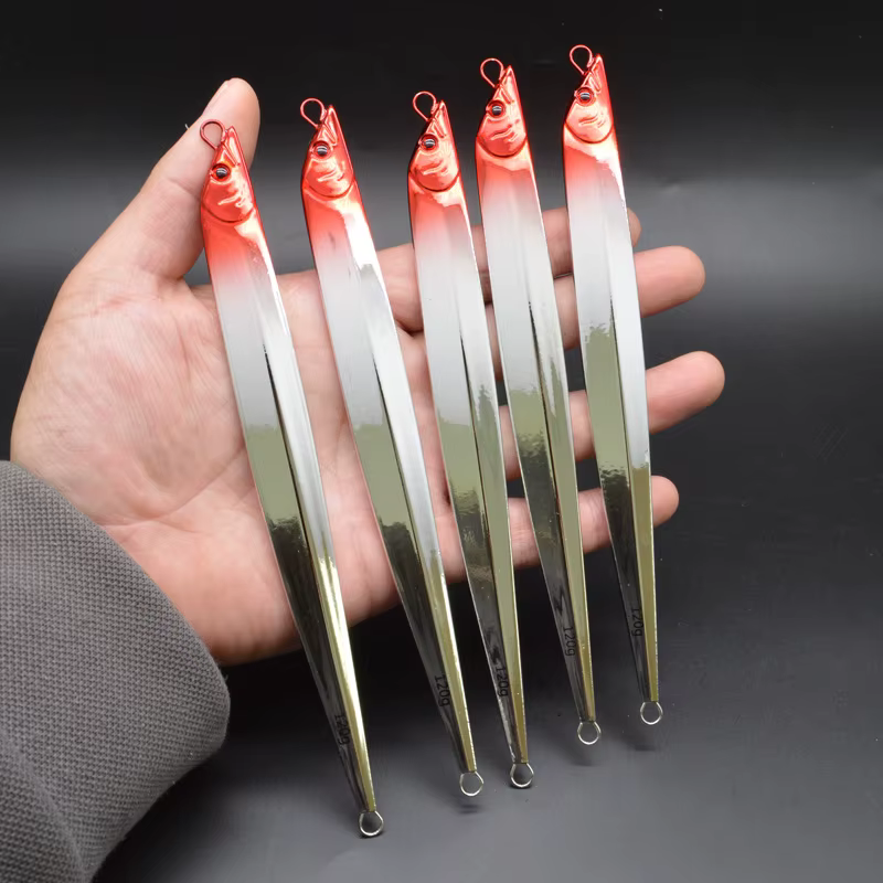 Red Head Silver Quick Jig, Sea Bass, Hairtail, Croaker, Shark, Shark, Metal Jig, Knife Jig, Japan, 80g, 100g, 120g, 180g, 200g