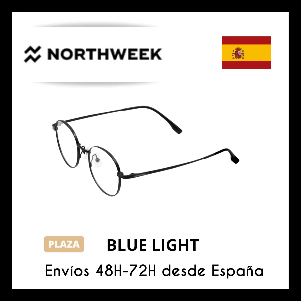 NORTHWEEK BLUE LIGHT BRIGHTON BLACK. Protective glasses blue light lock. Glasses for men and women. Glasses protection digital devices, quality, different and current designs. Free from Spain