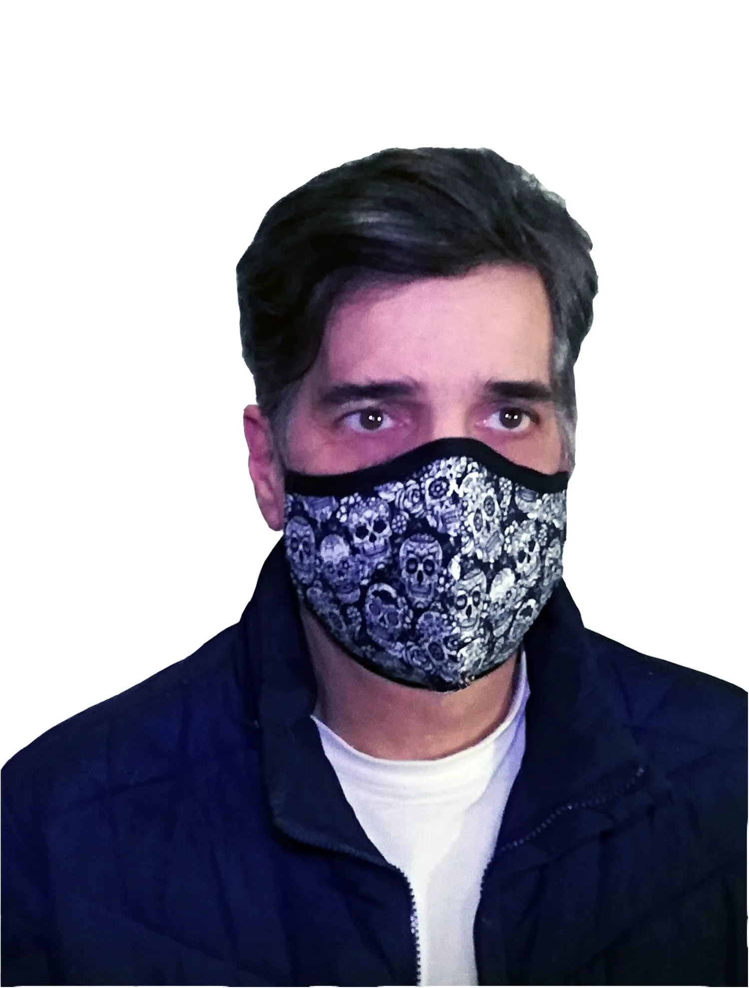 Anatomical 3 Layers Printed Fabric Mask with Nasal Clip