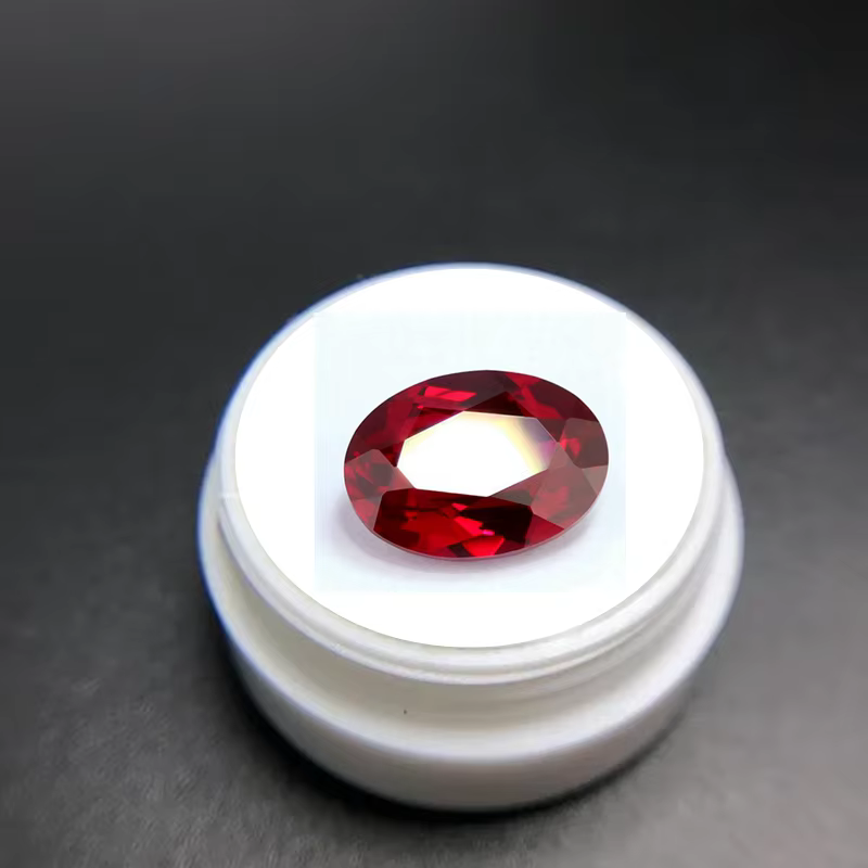 Boxed Pretty Red Ruby Oval Faceted Cut VVS Loose Gemstone Passed UV Test Ruby for Jewelry Accessories DIY Fine Gems