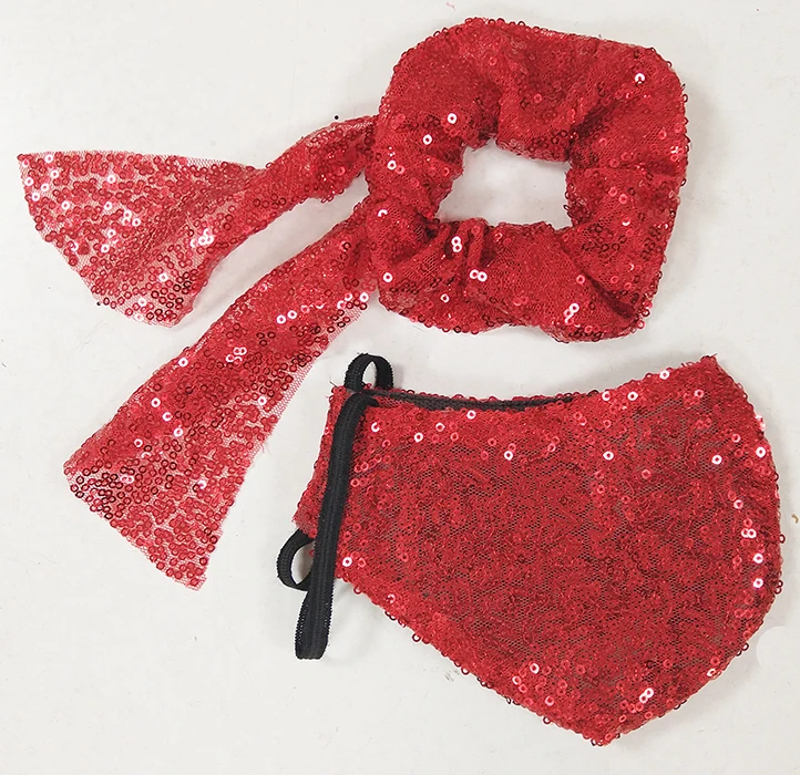 Mask + red ponytail