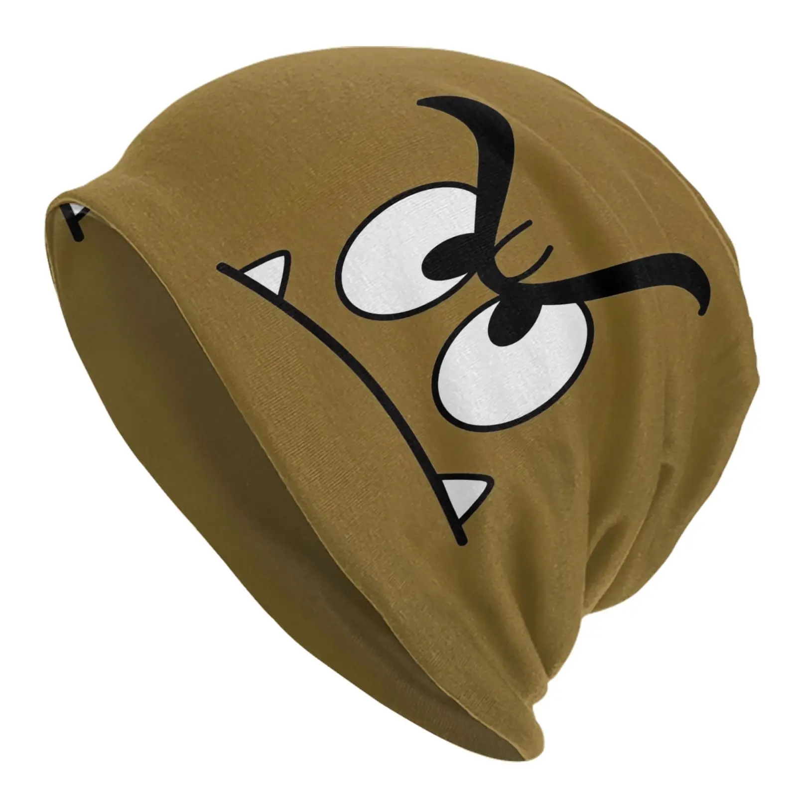 Goomba Cartoon Brown Mushroom Bonnet Hat Hip Hop Street Skullies Beanies Hats Men's Warm Dual-Use Caps