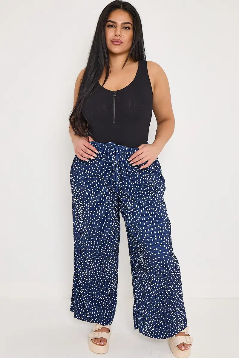 Navy Polka Dot