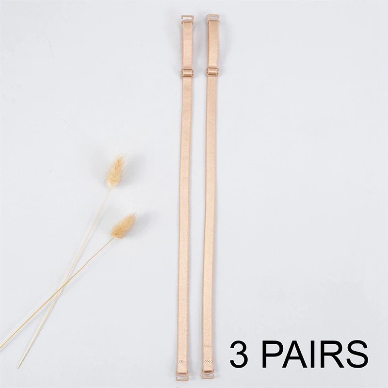1Pair/2Pairs/3Pairs Metal Buckle Bra Straps Belt Women's Elastic Transparent Silicone Adjustable Invisible Intimates Accessories