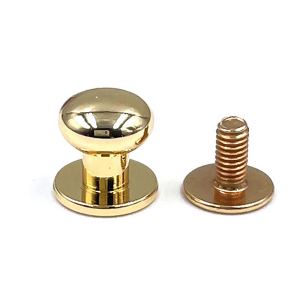 10 Sets Metal Alloy Knob Screw Rivets Studs DIY Crafts Leather Belt Watchband Round Monk Head Decor Nail Buckles