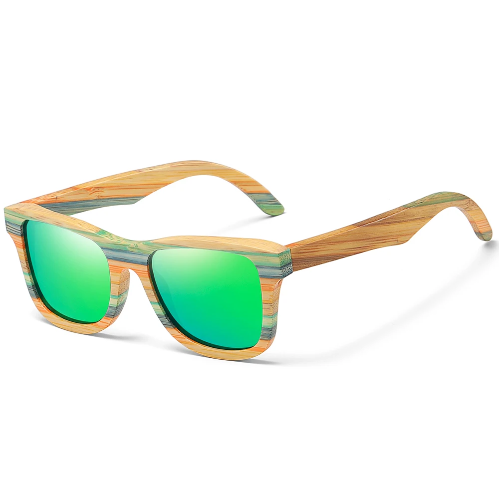 GM Skateboard Wood Bamboo Sunglasses Polarized for Women Mens New Brand Designer Wooden Sun Glasses UV Protection Lens S3834