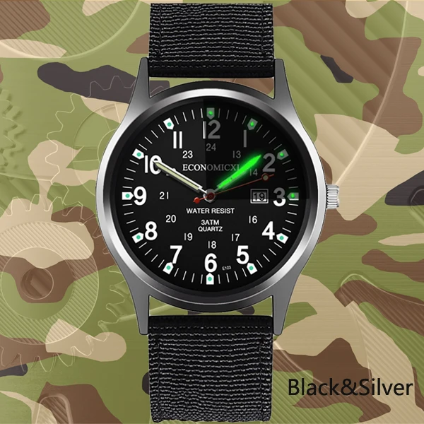Fashion Mens Watches Luminous Hands Clock Luxury Military Sports Date Quartz Wristwatch Men Casual Nylon Watch relogio masculino