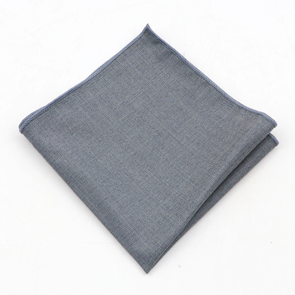 Solid Color Polyester Bamboo Fiber Handkerchiefs For Men Classic Casual Suits Pocket Square Mens Black Khaki Blue Towels Gift