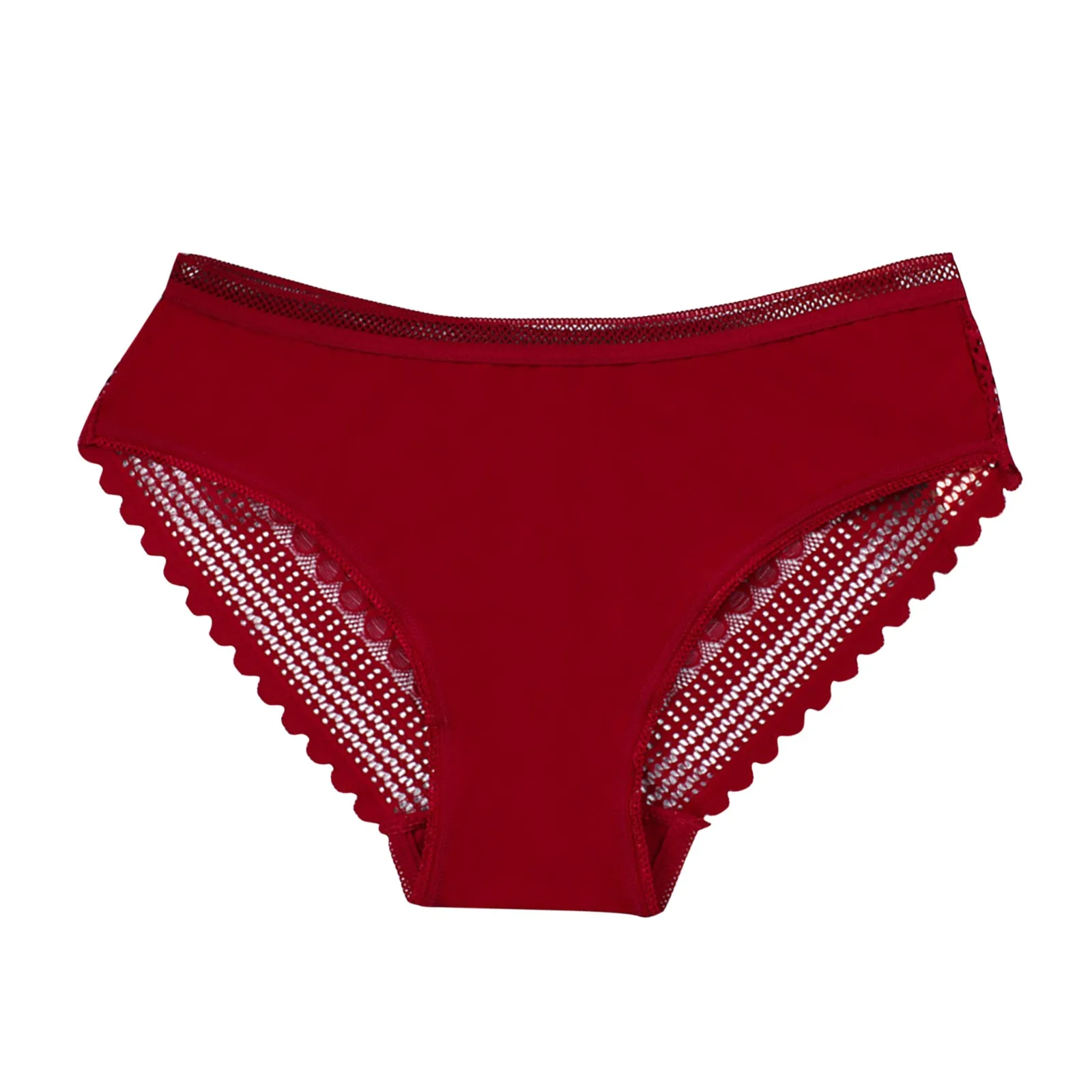 Women's Mid Low Waist Ice Silk Briefs Traceless Sexy Lace Lingerie For Ladies Solid Color Transparent Panties For Women Трусы