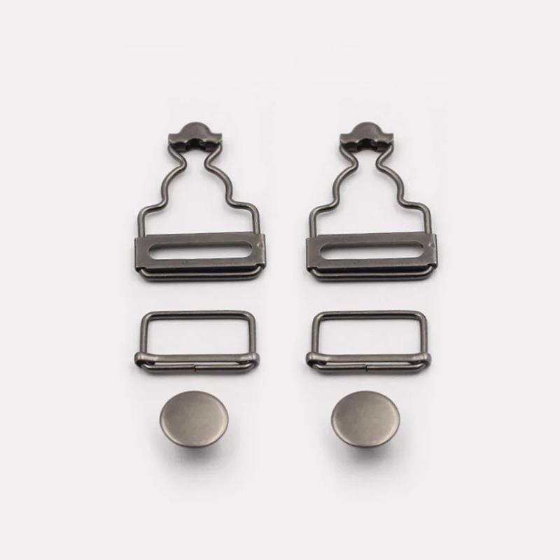 2pcs/set Jeans Suspenders Buckle Fastener Rivets Denim Bib Sewing Accessories Clothes Overalls Metal Button Brace Clips Gourd