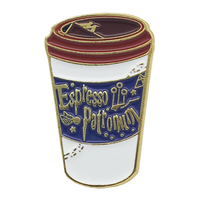 Coffee Enamel Pins Milk Tea Cup Metal Cartoon Brooch Backpack Hat Bag Collar Lapel Badges Men Women Fashion Jewelry Gifts