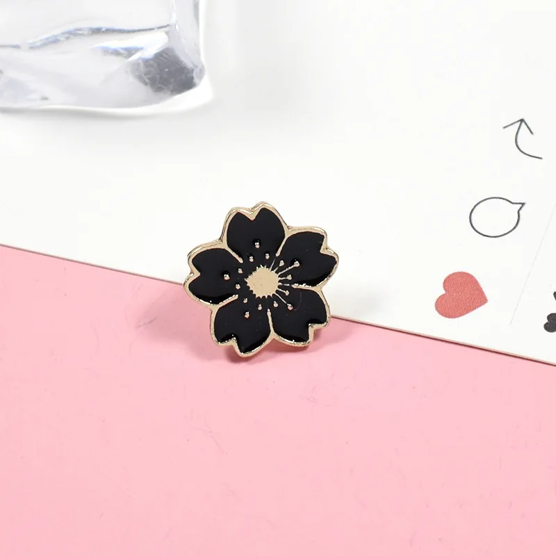 Cute Flowers Brooches for Girls Women Beautiful Cherry Daisy Badge Fashion Backpack Enamel Pins Jewelry Valentine's Day Gifts