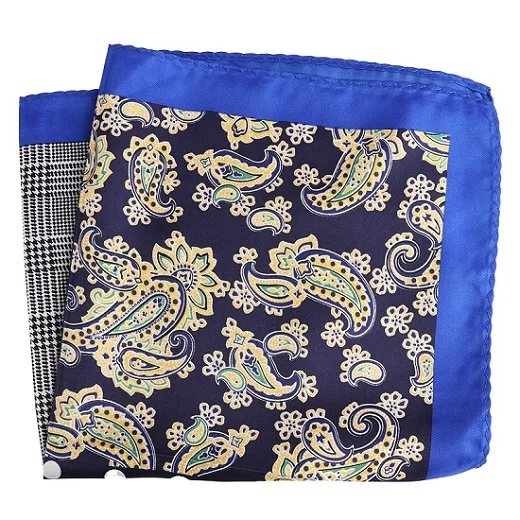 Tailor Smith Mens Pocket Squares Vintage Large Size Polka Dot Checked Paisley Suit Handkerchiefs Luxury Men Hanky Accessories