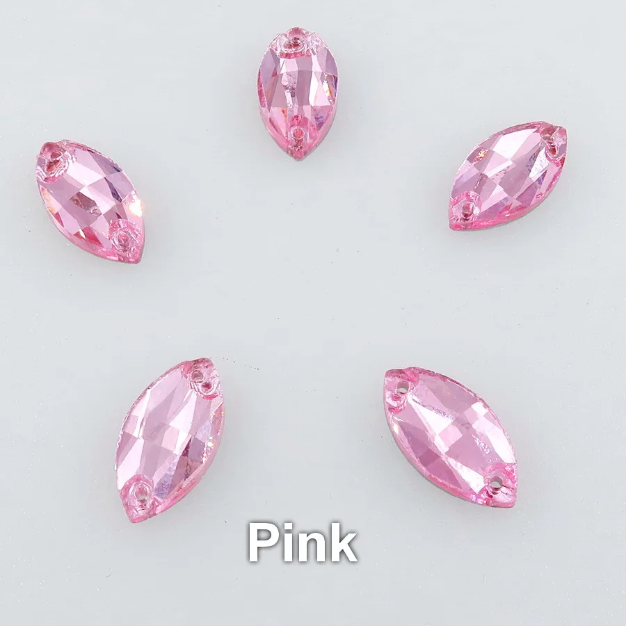 Navette horse eye shape flat back with two holes lass crystal rhinestone beads sew on beads wedding dress shoes bags diy trim